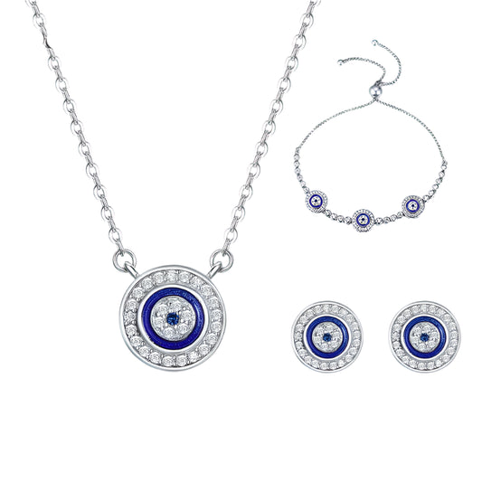 Sacred Vintage Demon Eye Stud Earrings Necklace Bracelet Sets