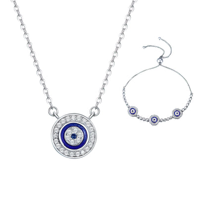 Sacred Vintage Demon Eye Stud Earrings Necklace Bracelet Sets