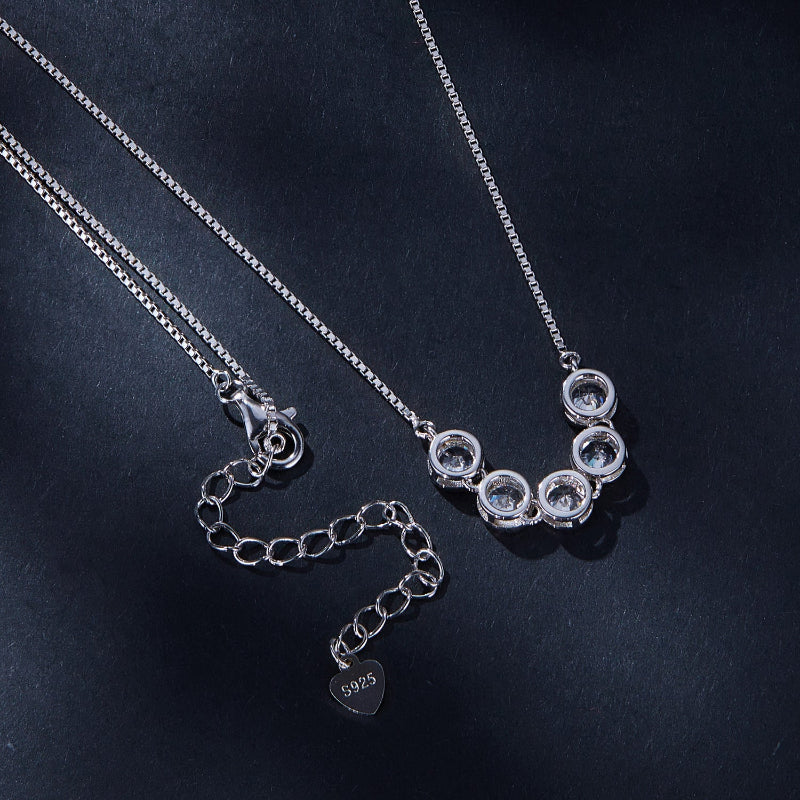 Round Moissanite Necklace 925 Sterling Silver