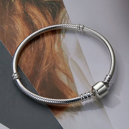 Bracelet Bangle 925 Sterling Silver for Charm Beads