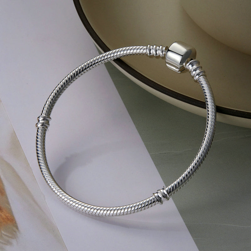 Bracelet Bangle 925 Sterling Silver for Charm Beads