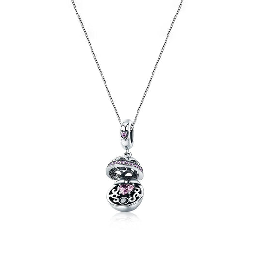 Gift Box Dangle Ball Pendant Necklace