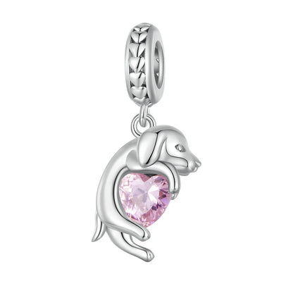 Pet Dog Charm Beads 925 Sterling Silver