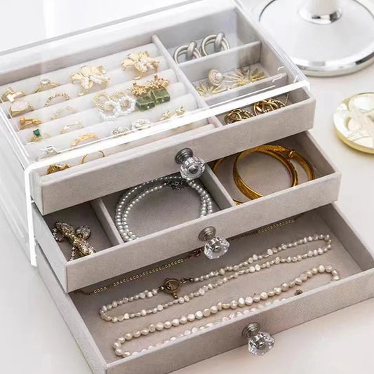 Jewellery Box Drawer Three-layer Flannel