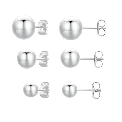 Ball Stud Earrings 925 Sterling Silver