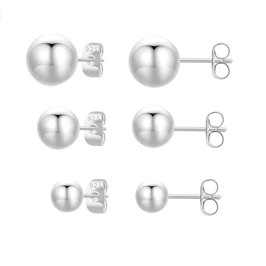 Ball Stud Earrings 925 Sterling Silver