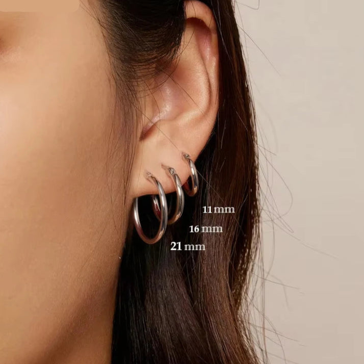 Hoop Hypoallergenic Earrings 925 Sterling Silver