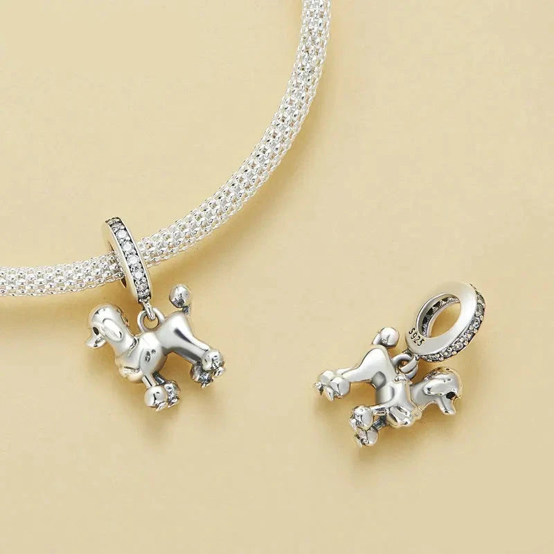 Pet Dog Charm Beads 925 Sterling Silver