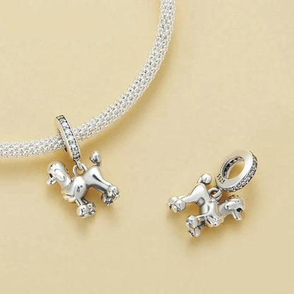 Pet Dog Charm Beads 925 Sterling Silver