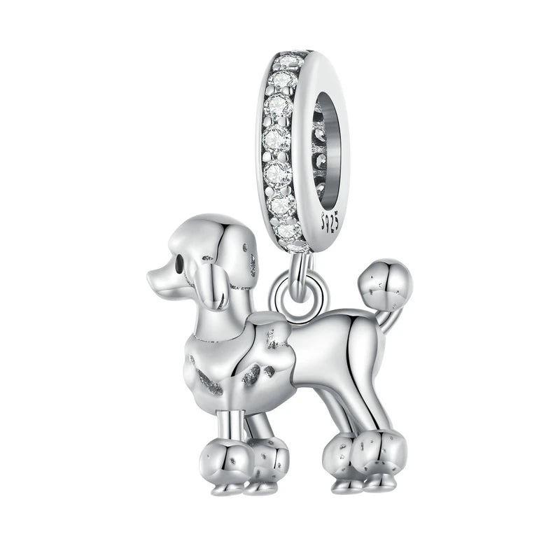 Pet Dog Charm Beads 925 Sterling Silver
