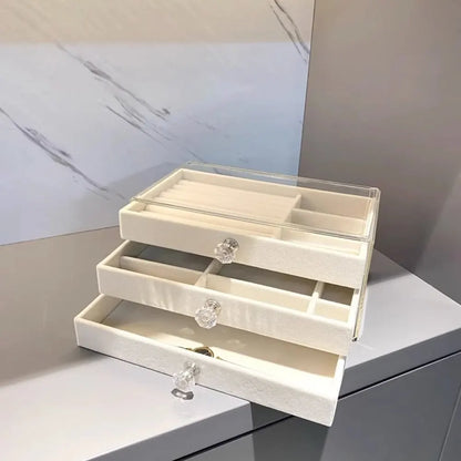 Jewellery Box Drawer Three-layer Flannel