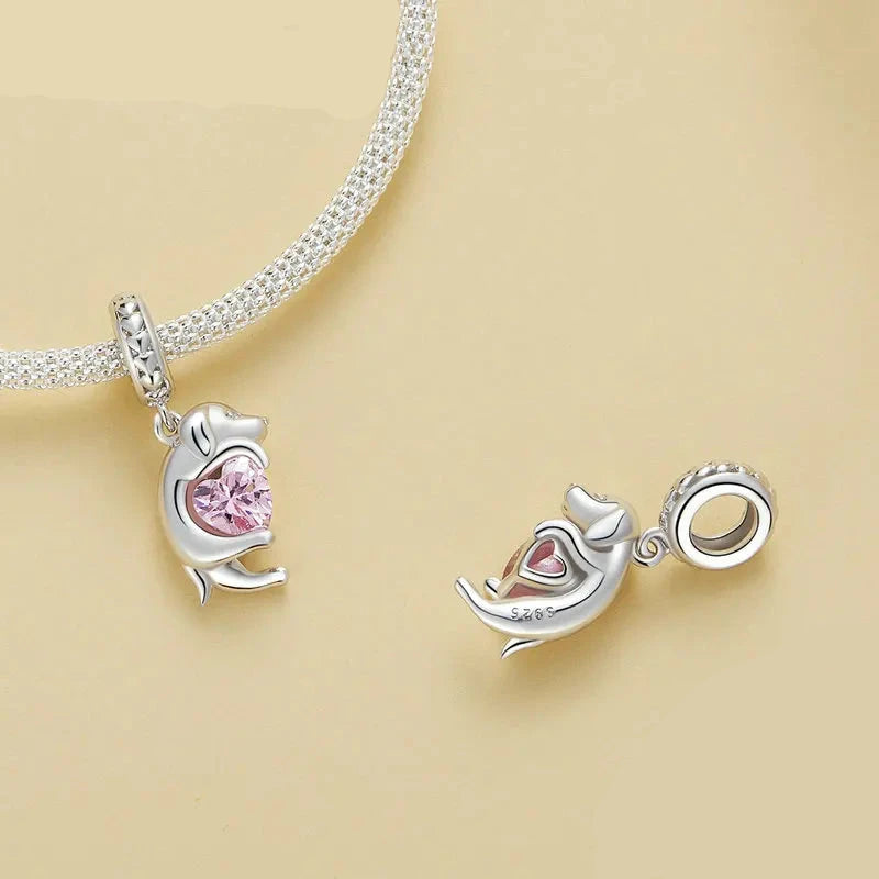 Pet Dog Charm Beads 925 Sterling Silver