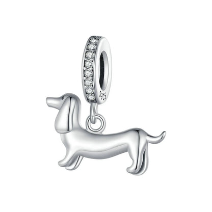 Pet Dog Charm Beads 925 Sterling Silver
