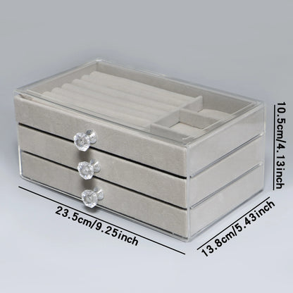 Jewellery Box Drawer Three-layer Flannel