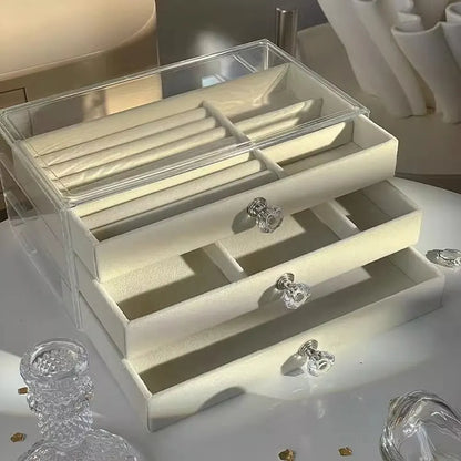 Jewellery Box Drawer Three-layer Flannel