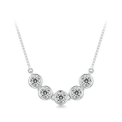 Round Moissanite Necklace 925 Sterling Silver