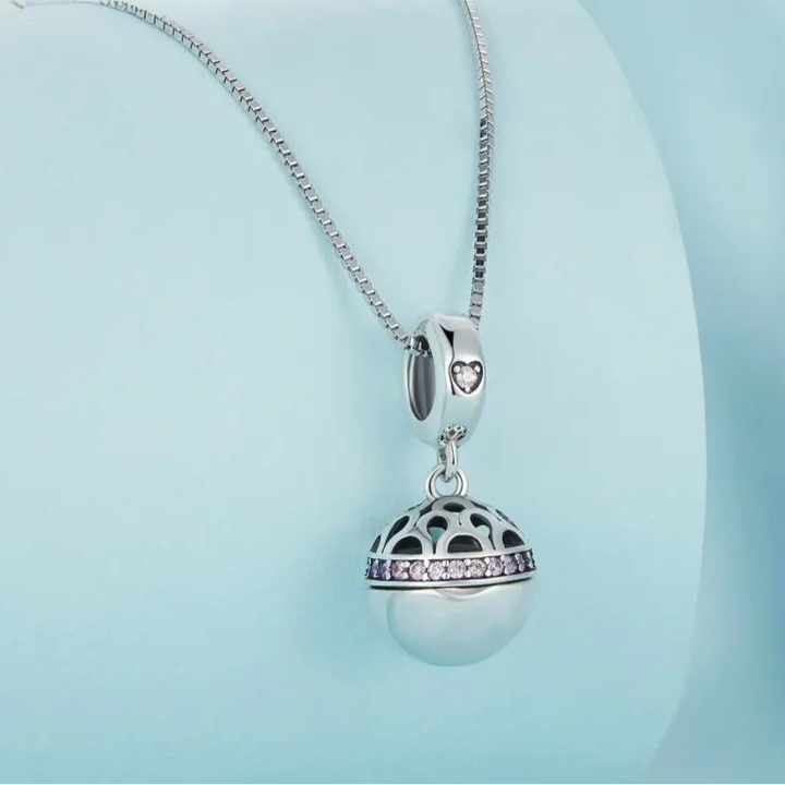 Gift Box Dangle Ball Pendant Necklace