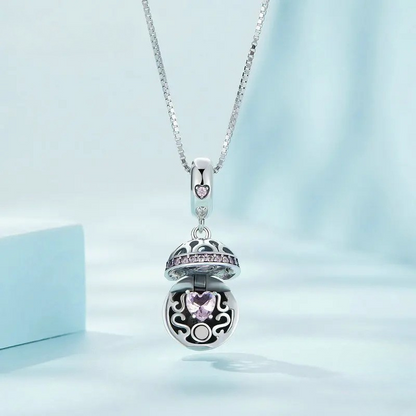 Gift Box Dangle Ball Pendant Necklace